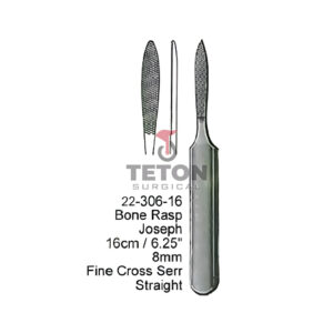 Bone Rasp Joseph 16 cm / 6.25″ – 8 mm Fine Cross Serr Straigh