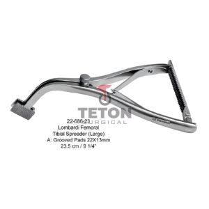 ombardi Femoral Tibial Spreader (Large) A: Grooved Pads 22X13mm 23.5 cm/9 1/4"