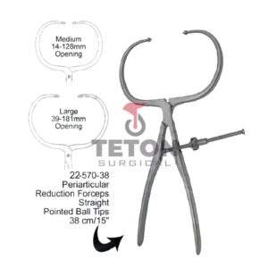 Periarticular Reduction Forceps with Straight Pointed Ball Tips