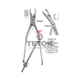 Ulrich Bone Holding Forceps w/ Thread Fixation A: 23 cm/9" A: 25 cm/9 3/4" A: 28 cm/ 11" A: 28 cm/ 11"