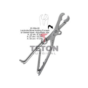 Lambotte Bone Holding Forceps w/ Swivel Head, Adjustable Jaw