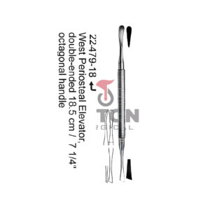 Est Periosteal Elevator, Double-Ended 18.5 cm / 7 1/4" Octagonal Handle